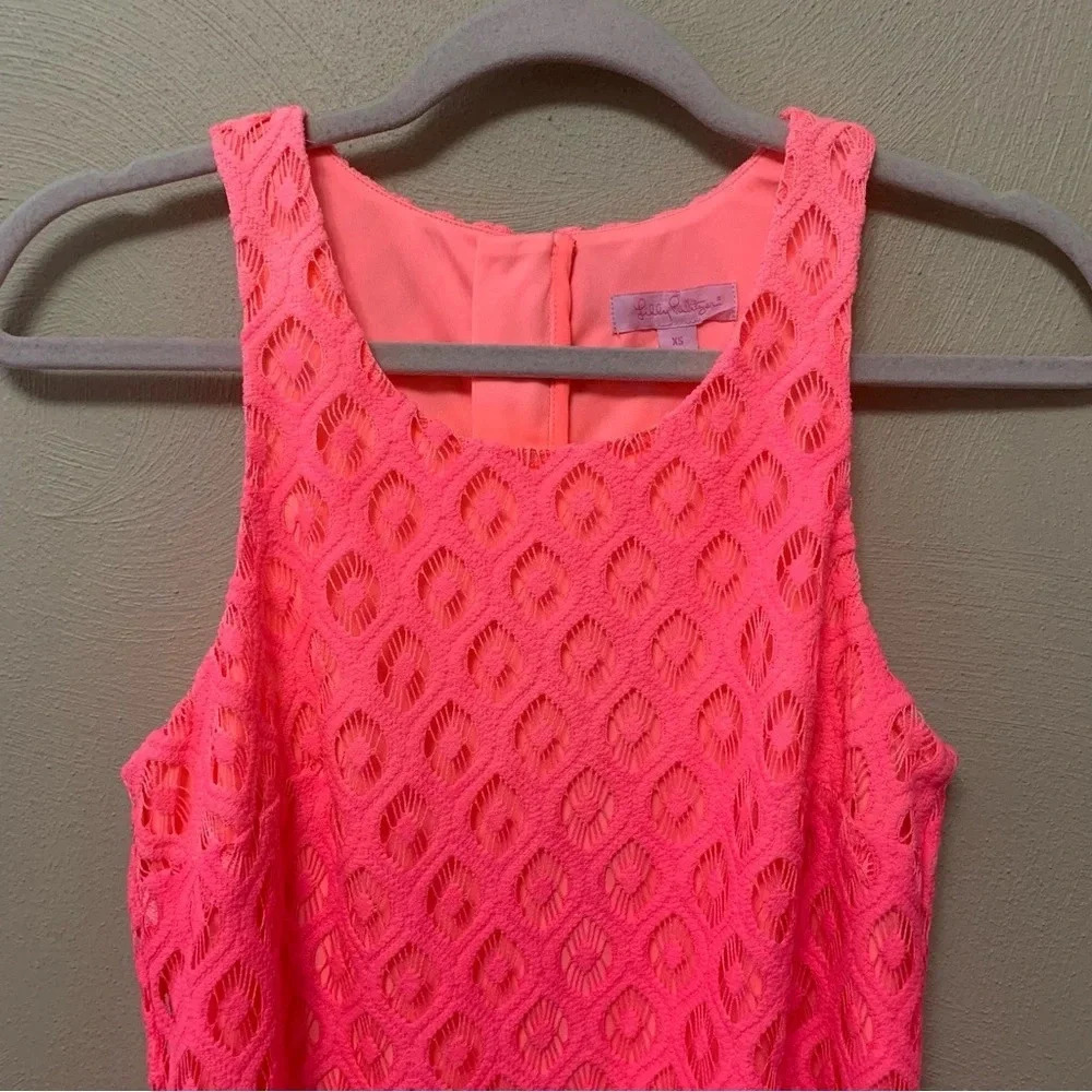 Lilly Pulitzer Marquette Shift Dress in Dragonfruit Island Time Lace Ombre XS - Picture 3 of 11